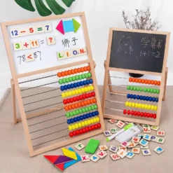 Wooden Chalkboard Calculator Rack Arithmetic Beads